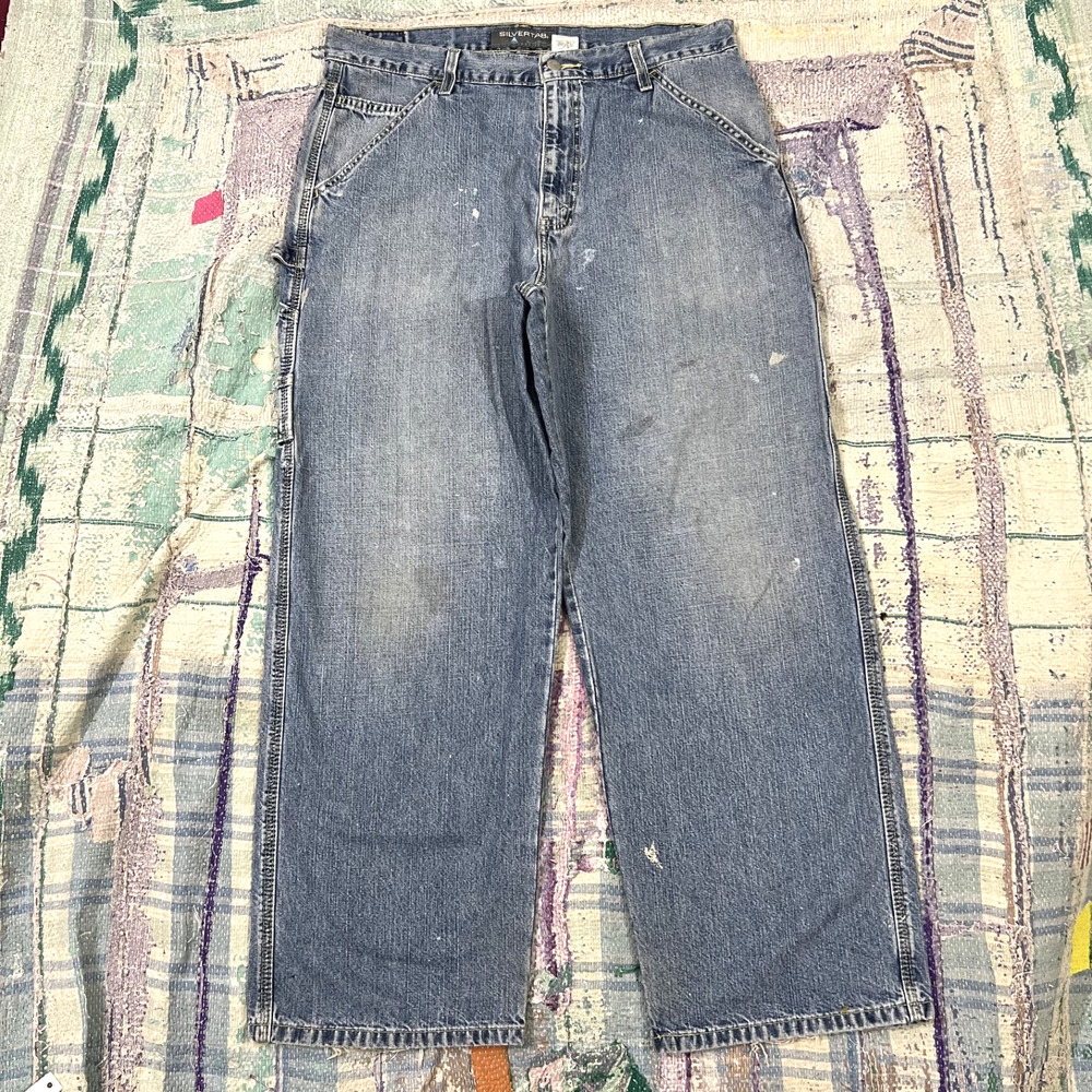 Levi's SilverTab Mens Carpenter Jeans 36x29 Blue Loose Fit Baggy Y2K Vintage